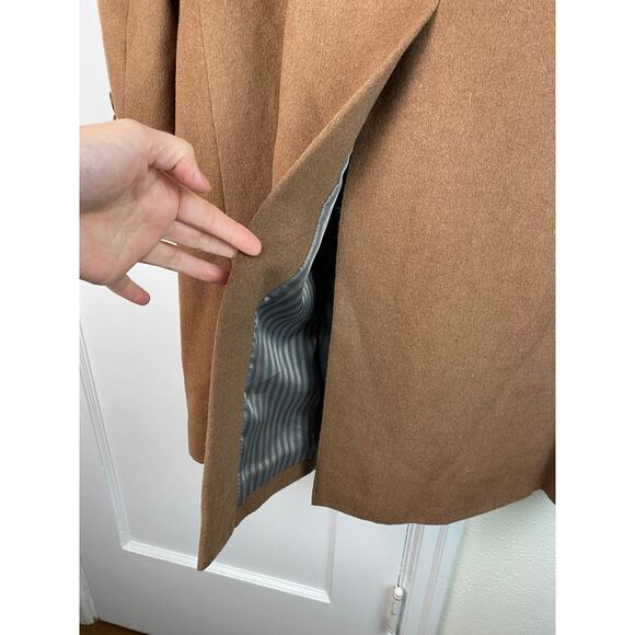 NWT Angelo Rossi Men's 44 Brown Hand Tailored Micro Tech Wool Coat - Picture 4 of 11